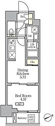 グランエール西日暮里SOUTH 1DKの間取図画像