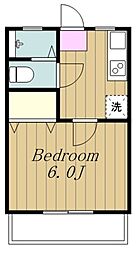 ダイワハイツ 2階1Kの間取り