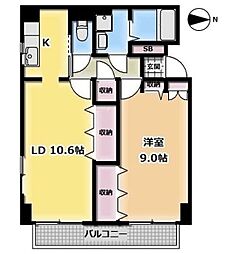 クレセントM 1LDKの間取図画像