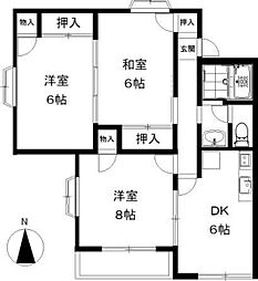 ラベンダー湘南 3DKの間取図画像