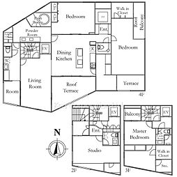ランパール高輪 4LDKの間取図画像
