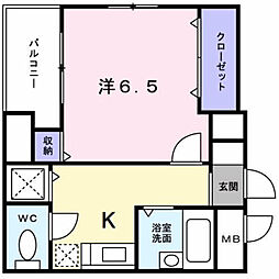 コンフォート橋本 1Kの間取図画像