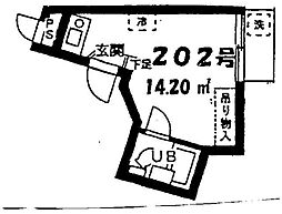 エクセル天王町 ワンルームの間取図画像