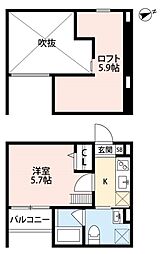 ベイルート 1階1Kの間取り