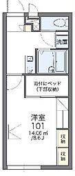 レオパレスエステシティ 1Kの間取図画像