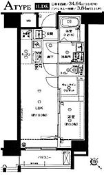 エンクレスト博多ハーモニー 1LDKの間取図画像