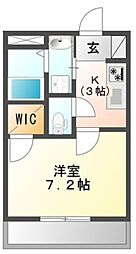 グランチェスタ戸田公園 3階1Kの間取り