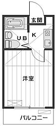 アートパレス落合 2階1Kの間取り