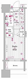 グランド・ガーラ代々木参宮橋 1Kの間取図画像