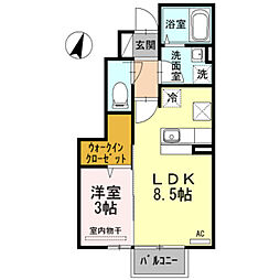 グランディット 1LDKの間取図画像