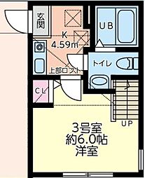 リブラ北里 1Kの間取図画像