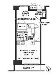 アーバンパーク溝の口 1LDKの間取図画像