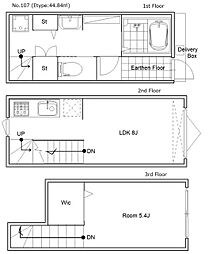 MOKTERRACE 王子西ヶ原 1LDKの間取図画像