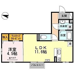 TAKEjang 1LDKの間取図画像