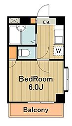 京王相模原線 京王永山駅 徒歩12分の賃貸マンション 3階1Kの間取り