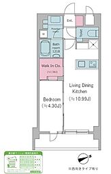 ドゥーエ西馬込II 1LDKの間取図画像