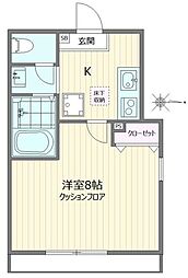 グランドメゾンF 1Kの間取図画像