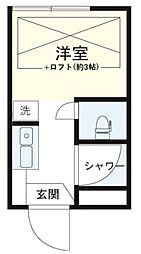 テラス西永福 2階ワンルームの間取り