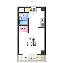 マンション谷佐 1Kの間取図画像