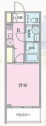 プライマル西大井グリーン 2階1Kの間取り