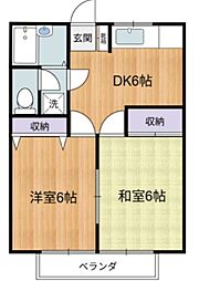 エレガンスセキグチ第5 2DKの間取図画像