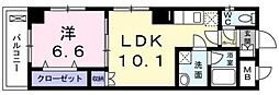 ミルト中町 1LDKの間取図画像