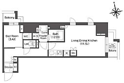 コンフォリア東上野 5階1LDKの間取り