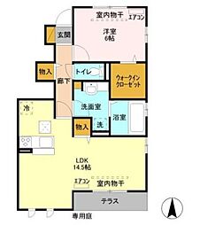 サンリバー 1LDKの間取図画像