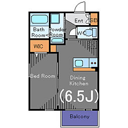ユーガ都立大学 1DKの間取図画像