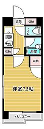 大南ビル 2階1Kの間取り