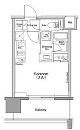 東京メトロ東西線 行徳駅 徒歩1分の賃貸マンション 4階ワンルームの間取り