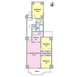 ヒルトップ宮崎台 3LDKの間取図画像