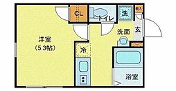 京成本線 京成町屋駅 徒歩13分の賃貸マンション 1階1Kの間取り