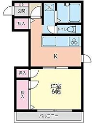 メゾン・ラ・スール 1Kの間取図画像