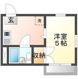 ディ・ステラ 1Kの間取図画像