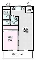 青葉台ハウス 1LDKの間取図画像