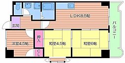 メゾン・ド・ソレイユ 6階3LDKの間取り