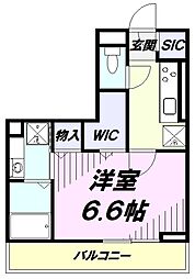 プルミエール柴崎 1Kの間取図画像