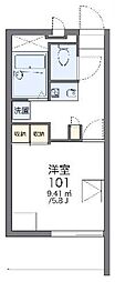 レオパレス楠2 1Kの間取図画像