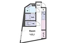 Liz西日暮里 ワンルームの間取図画像