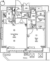 グランヴァン板橋本町II 10階1LDKの間取り