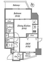 リビオメゾン入谷 2DKの間取図画像