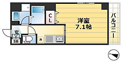 JR東海道・山陽本線 三ノ宮駅 徒歩8分の賃貸マンション 5階1Kの間取り