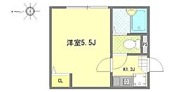 Well-being江北 1階1Kの間取り