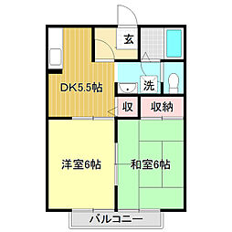 ハイツ築地A 2DKの間取図画像