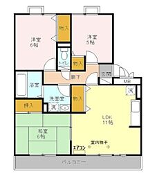 ボナール南流山 3階3LDKの間取り