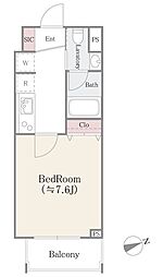 Lemuria浅草 6階1Kの間取り