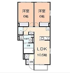 ルミエールあざみ野 2LDKの間取図画像