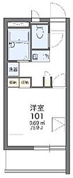 レオパレスシェル都2 1Kの間取図画像