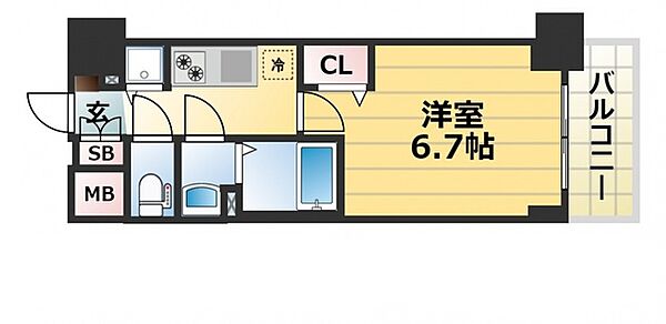 プレサンスKOBEシフォン ｜兵庫県神戸市兵庫区羽坂通２丁目(賃貸マンション1K・2階・23.20㎡)の写真 その2